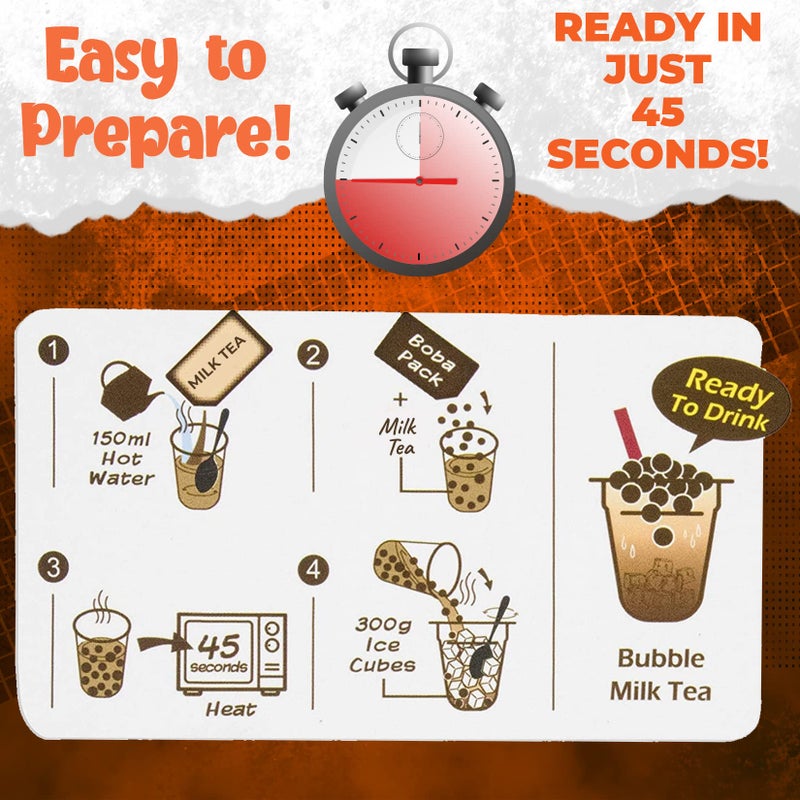 Fusion Select 5 Packs Taro, Mango, Honeydew, Strawberry Bubble Tea Kit Set With Extra Rich Tapioca Pearls, Straws - Image 3